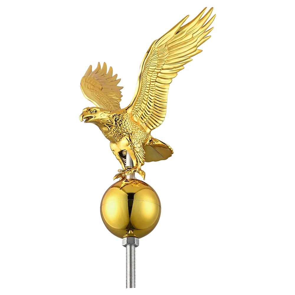 The Senator flagpole + Premium Solar lamp + EMB USA Flag + Eagle & Ball Topper