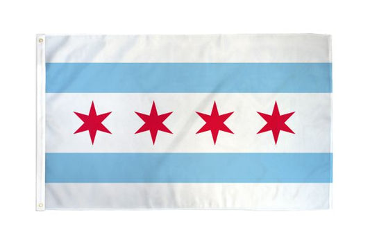CHICAGO CITY FLAG 3X5FT POLY
