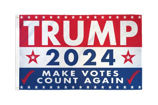 TRUMP 2024 (MAKE VOTES COUNT AGAIN) FLAG 3X5FT POLY