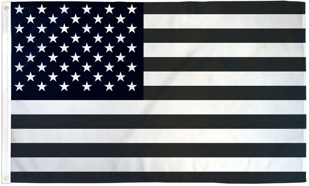 Black & White USA Flag - 3x5ft