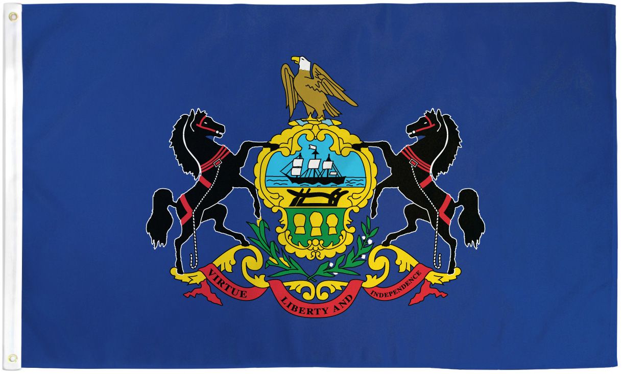 Pennsylvania State Flag 3x5ft Polyester Official Flag Pole