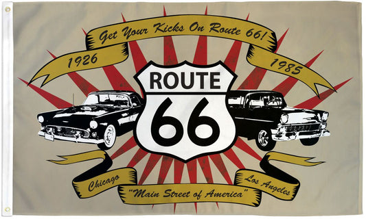 Route 66 (Cars) Flag - 3x5ft