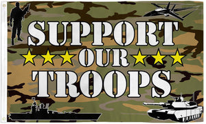 Support our Troops (Camo)  Flag - 3x5ft