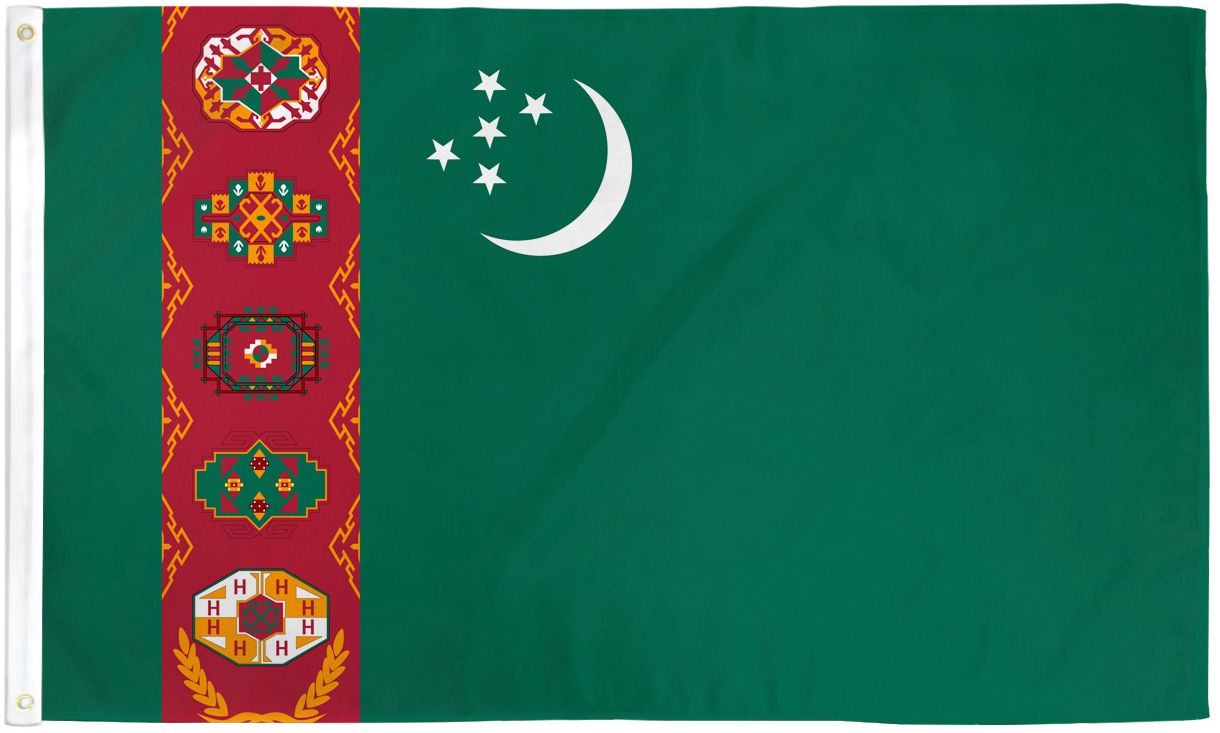 Turkmenistan Flag - 3x5ft