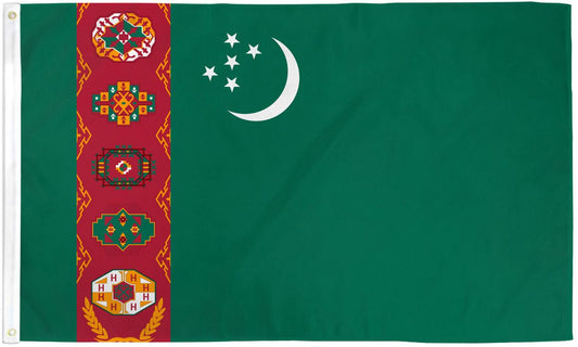 Turkmenistan Flag - 3x5ft