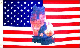 USA Wolf Eagle Flag - 3x5ft