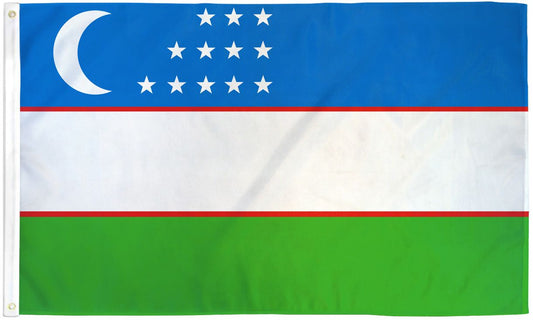 Uzbekistan Flag - 3x5ft