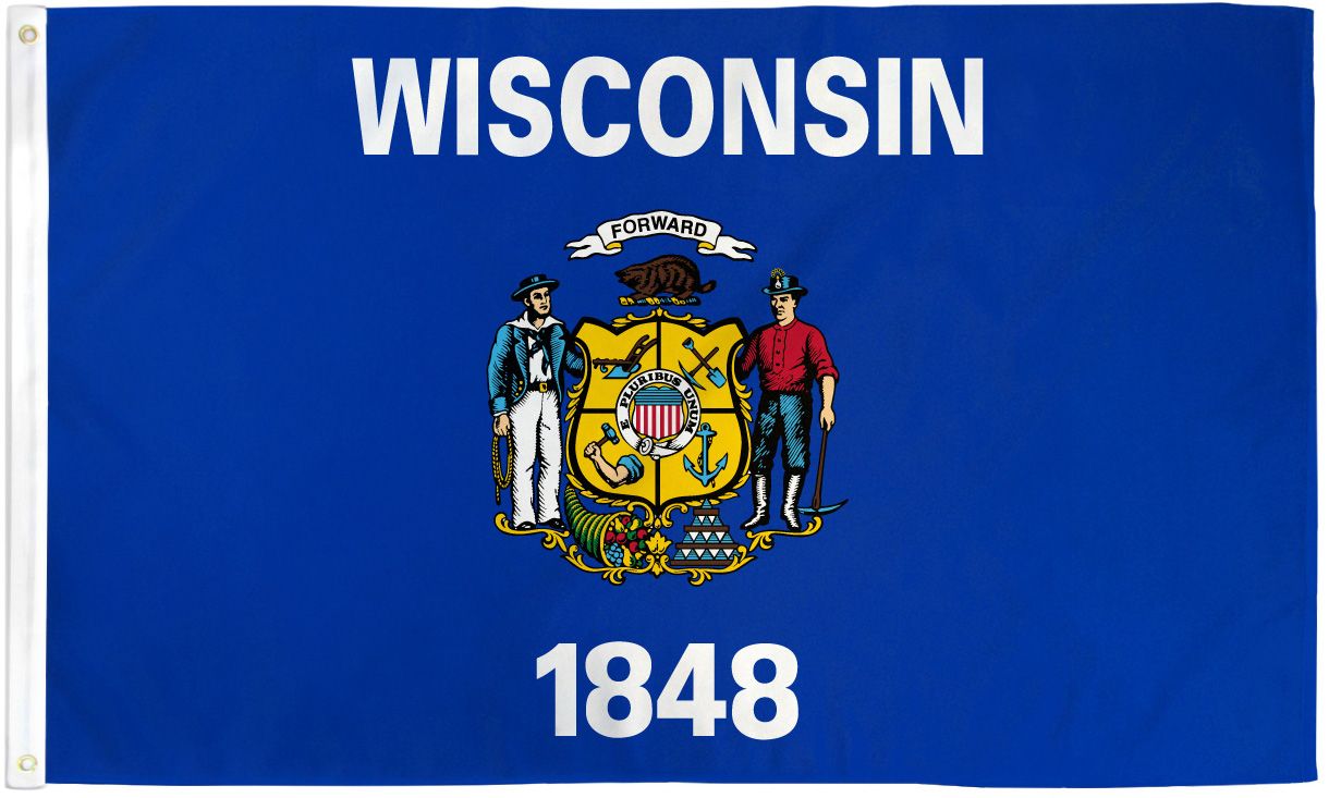Wisconsin State Flag 3x5ft Polyester